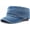Blue, variant on Denim Cadet Army Cap Washed Military Corps Hat Flat Top Cap for Women Men