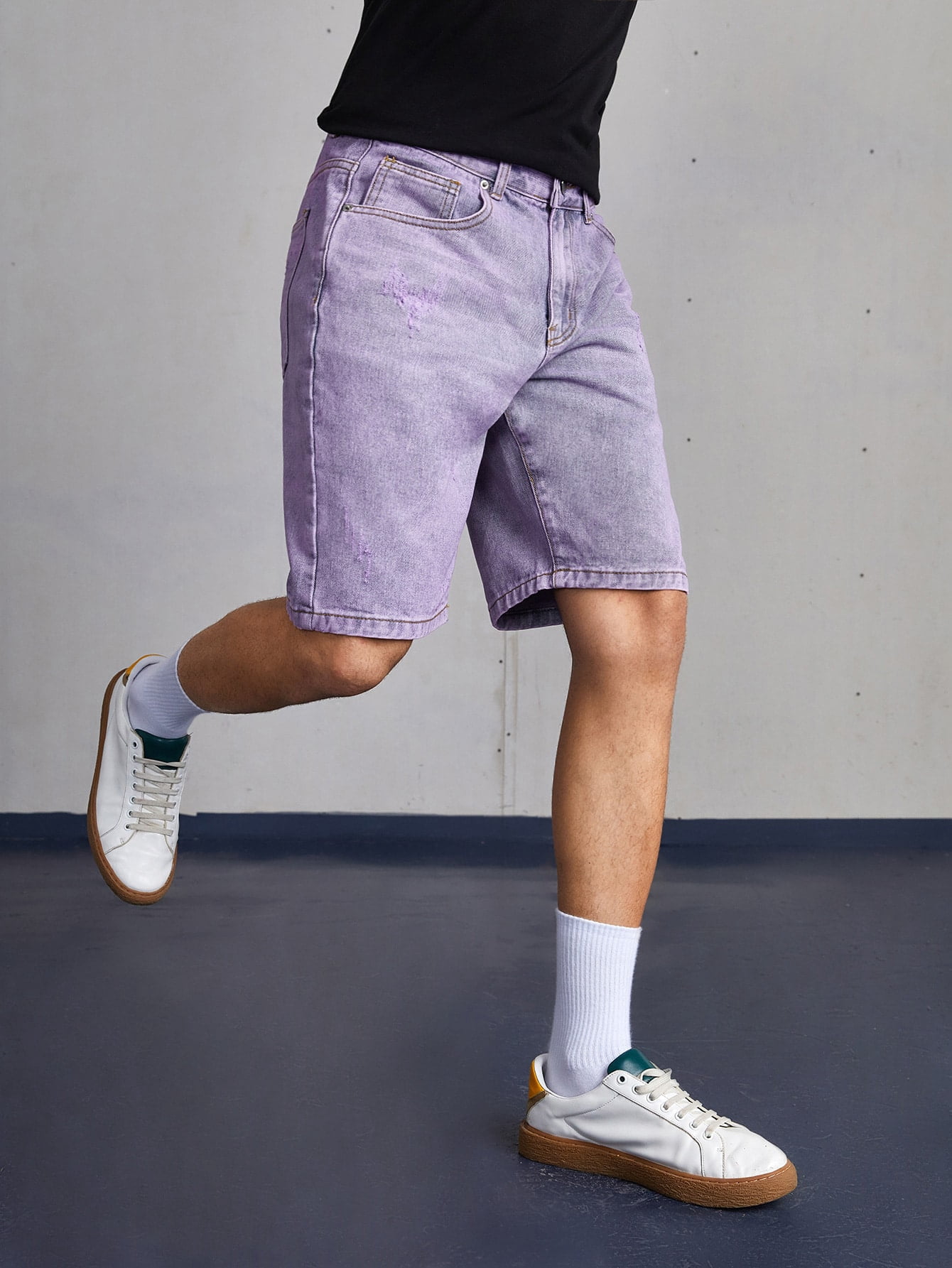 Men Ripped Denim Shorts 51011202W16916 
