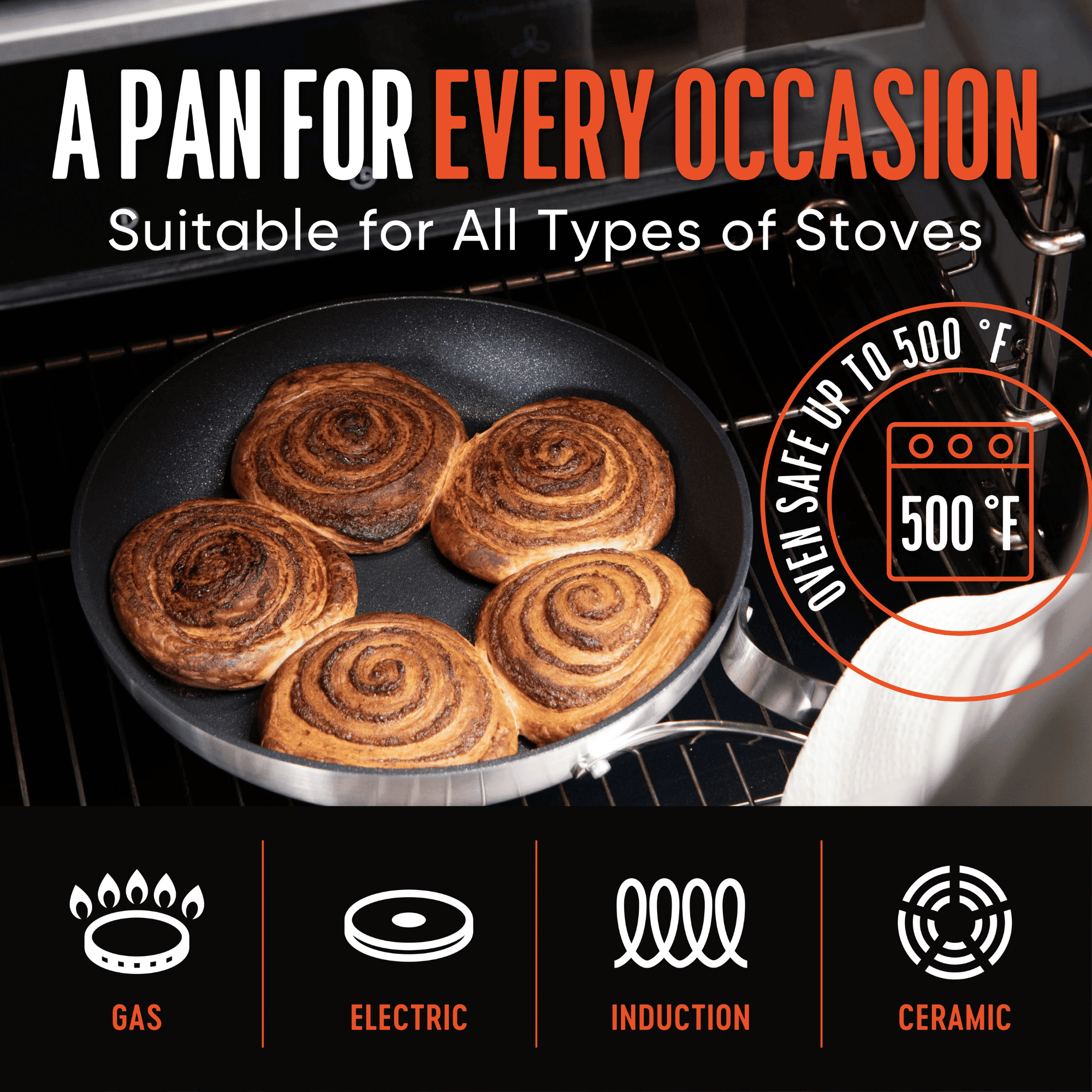 Emura | Non-Stick 10in Aluminum Frying Pan| PFOA & PTFE Free| Induction, Ceramic, Gas Stove Compatible