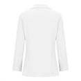 thumbnail image 6 of tklpehg Women's Blazers & Suit Jackets Lightweight Blazer Open Front Button Suits Work Office Jackets Overcoat Fall Coat Long Sleeve Leisure Solid Color Loose Outwear White M, 6 of 7