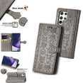thumbnail image 1 of Wallet Case for Samsung Galaxy S23 Ultra, Lovely Cute Cat Dog Embossed Pattern Cartoon PU Leather Flip Folio Cover with Card Slots Cash Holder Kickstand Magnetic Secure Clasp Shockproof Case,Gray, 1 of 10