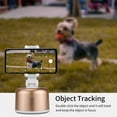 thumbnail image 5 of 360 Degree Rotation Smart Selfie Holder Auto Face Object Tracking Live Stream Holder Video Vlog Shooting for iPhone Android Smartphone (Golden), 5 of 5