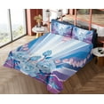 thumbnail image 4 of Ambesonne Bridal Fitted & Top Sheet Set with Shams, Valentines Roses Heart, Blue Purple Pink, 4 of 5