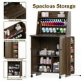 thumbnail image 5 of Advwin Sewing Cabinet with Foldable Tabletop, Thread Organizer Shelves, LED Light & Charging Station, Space-Saving Craft Table for Sewing, Quilting, Sewing Station for Small Spaces, Walnut, 5 of 9