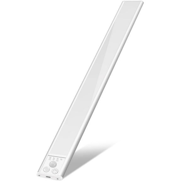 Under Cabinet Lighting,Rechargeable Motion Sensor Light Indoor,3 Color Dimmable Magnetic Closet Lights, Wireless Under Counter Lights for Kitchen, Stairs