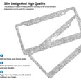 thumbnail image 4 of Silver Glitter License Plate Frames - License Plate Covers, 2 Packs Universal Aluminum Tag Frame for Front and Rear Car Tags, 4 of 6
