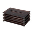 thumbnail image 4 of Caja de almacenamiento de pañuelos, porta pañuelos, acrílico, portátil, decorativa, para servilletas Marrón, 4 of 9