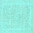 thumbnail image 1 of Ahgly Company Indoor Square Abstract Light Blue Modern Area Rugs, 3' Square, 1 of 4