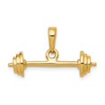 thumbnail image 1 of Real 14kt Yellow Gold 3-D Barbell Pendant; for Adults and Teens; for Women and Men, 1 of 5