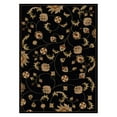 Radici Usa Como Area Rug 1835 Transitional Black Swirls Vines 7' 9" x