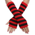 thumbnail image 1 of Gants Chauds Sans Doigts Convertibles Mitaines Mode Fleurs Hiver Design Texturé Confortable, 1 of 6