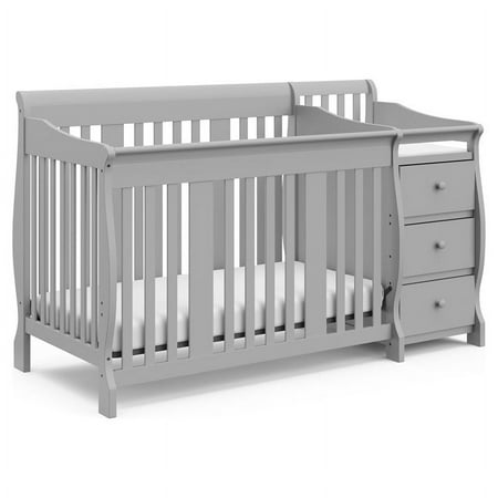UPC: 0810003665546 | Storkcraft Portofino 5-in-1 Convertible Baby Crib and Changer Pebble Gray