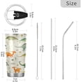 thumbnail image 3 of SKYSONIC Dinosaur Tumbler Stainless Steel Double Wall Vacuum Reusable Insulated Mug with Straw and Built-in Coaste for Cold and Hot Beverages, 20oz, 3 of 7