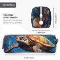 thumbnail image 3 of Fotbe Colorful Underwater Sea Turtle Pattern Leather Pencil Case, Pencil Pouch with Durable Zipper, Compact and Stylish Organizer for Stationery, Art Supplies, Travel Essentials, 3 of 7