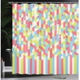 thumbnail image 4 of Ambesonne Geometric Shower Curtain, Psychedelic Gradient, 69"Wx84"L, Dried Rose Apple Green, 4 of 5