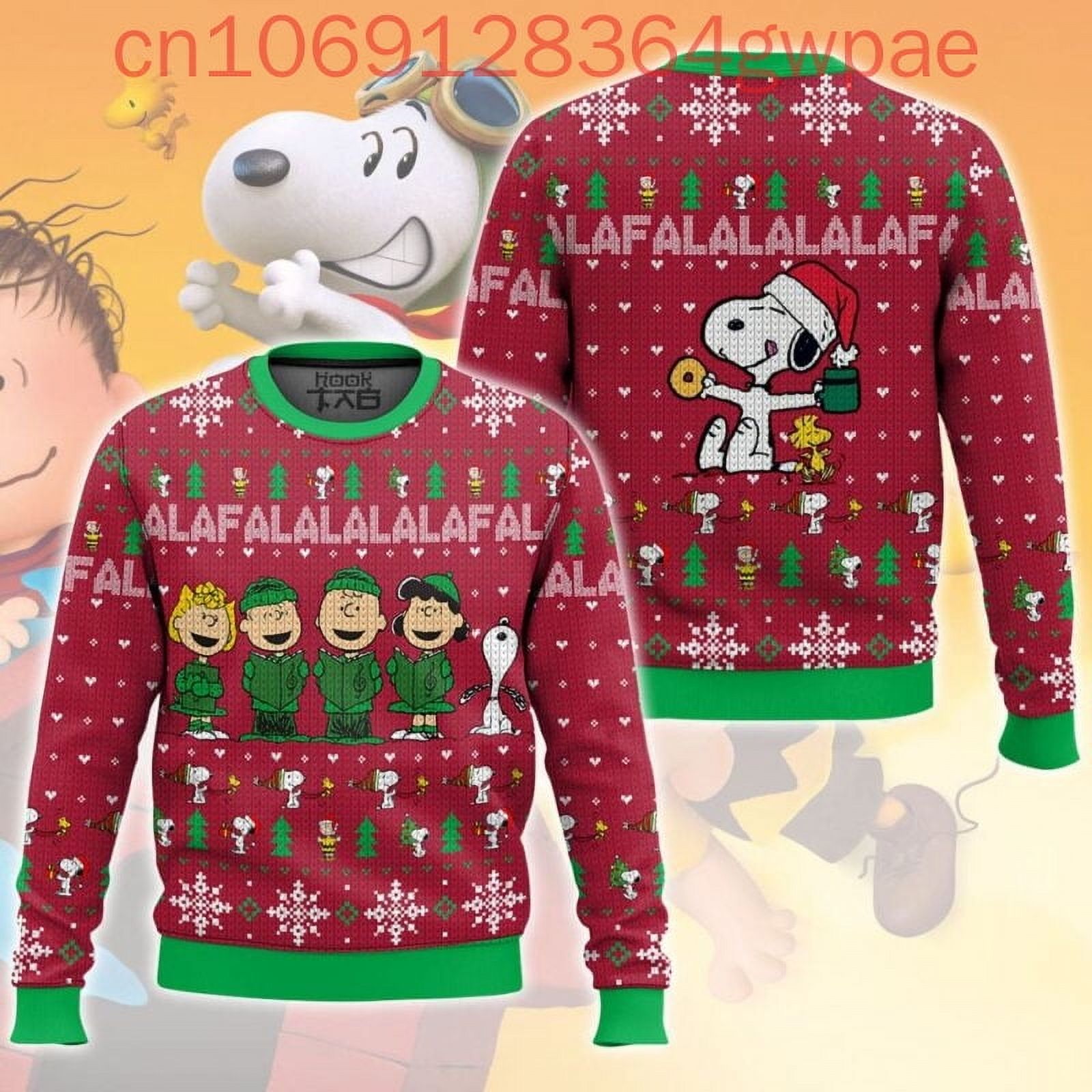 Suéteres feos navideños con dibujos animados de Snoopy Suéteres feos ...