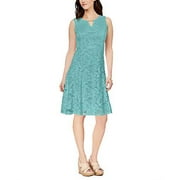 JM Collection Petite Lace A-Line Dress (Reef Aqua, PL)
