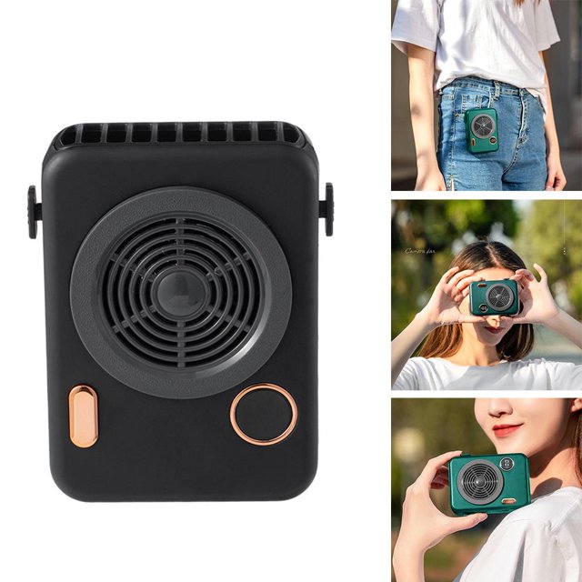 Ventilador Portátil USB para Colgar, Linda Batería Recargable de 3 Niveles, Portátil para Mujeres, , Acampar Al , Trabajar, Senderismo, negro Macarena abanico de collar