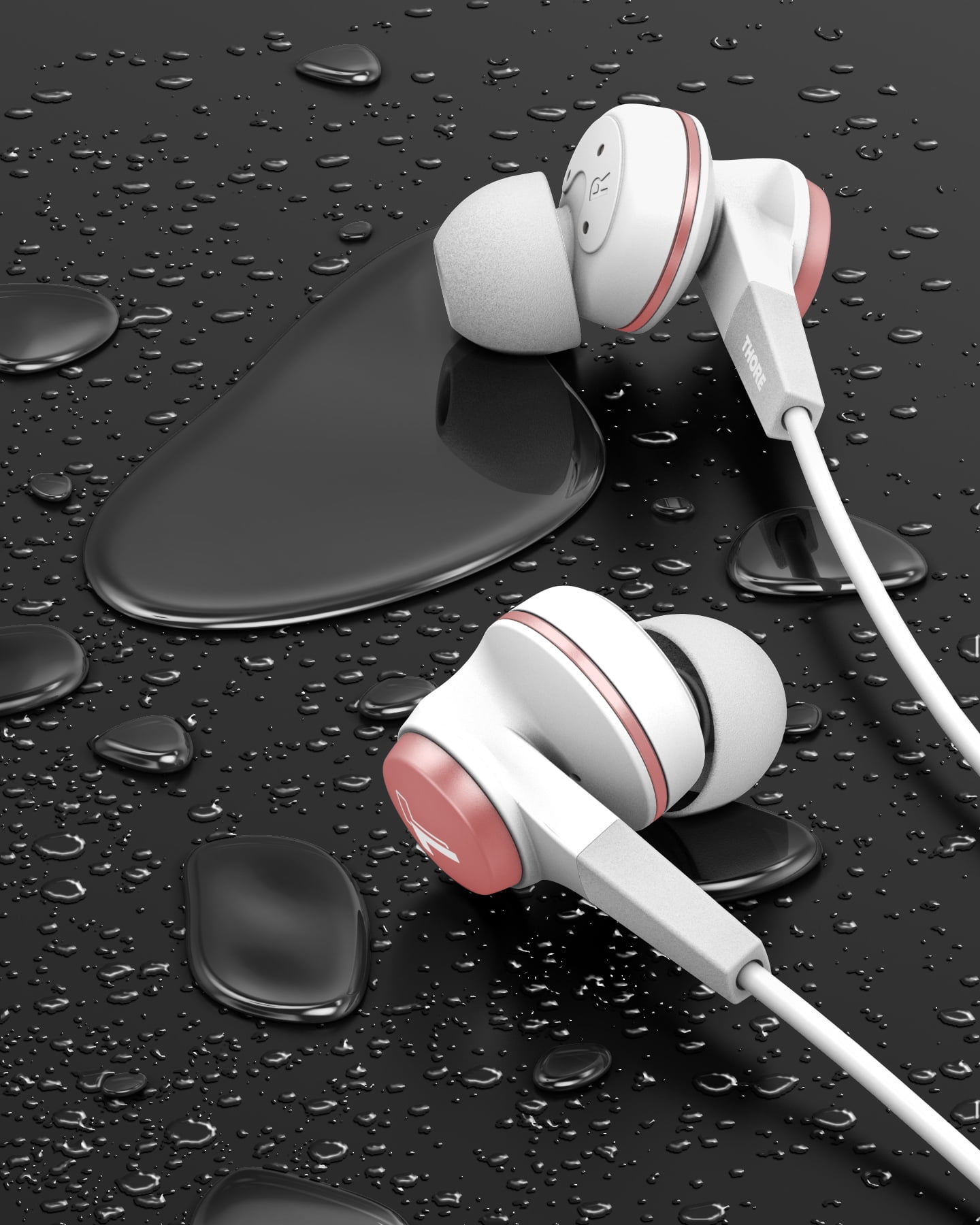 Thore for Wired Earphones for iPhone Headphone (Apple MFi Certified) In Ear Lightning Connector Earbuds with Mic/Volume Control (V120) For iPhone X, XR, Xs Max, 11, Pro Max, 7, 8 Plus - Rose Gold