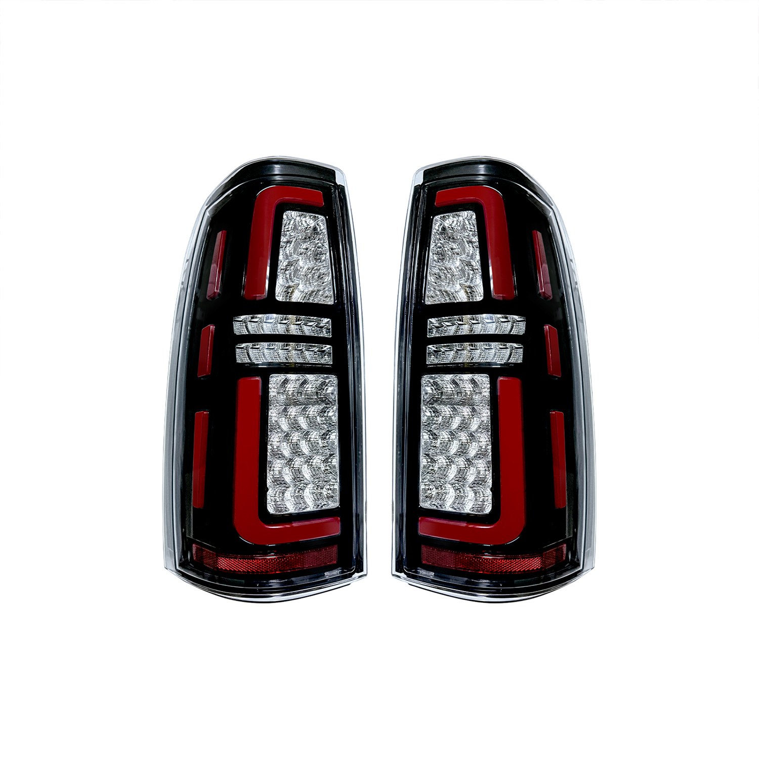 AMERICAN MODIFIED Chrome LED Tail Lights w/ Clear Lens for 99-06 Chevy Silverado & 99- 02 GMC Sierra 1500 2500 3500