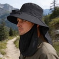 thumbnail image 6 of FUZHIQ Full Coverage Solar Fan Hat with Face Mask & Neck Flap, Wide Brim Rechargeable UV Protection Cooling Hat for Fishing Farming Cycling,B, 6 of 7