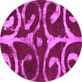thumbnail image 1 of Ahgly Company Indoor Round Abstract Pink Modern Area Rugs, 3' Round, 1 of 4