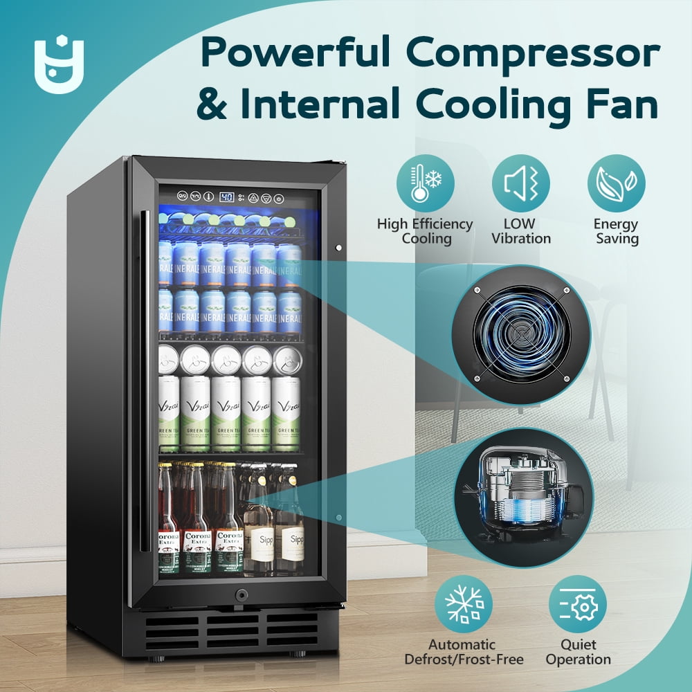 EUHOMY 3.2 Cu.ft. Under Counter Beverage Refrigerators Cooler for Soda, Water, Wine, Home Kitchen Bar