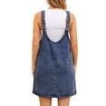 thumbnail image 3 of INSPIRAR CHIC Vestido de Mujer Overoles de Mezclilla Sueltos Casual Sin Mangas Vestidos Cortos Azules XL, 3 of 6