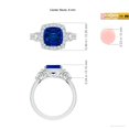 thumbnail image 5 of ANGARA Lab Grown 2.35 Ct Blue Sapphire Double Shank Engagement Ring for Women in 14K White Gold (Size-8mm) | September Birthstone, Anniversary, Jewelry Gift for Women | Lab-Grown Blue Sapphire Ring, 5 of 8