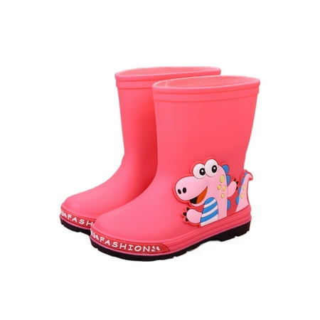

Woobling Unisex Kids Lightweight Garden Shoes Waterproof Outdoor Comfort Rain Boots Pink Dinosaur 12C
