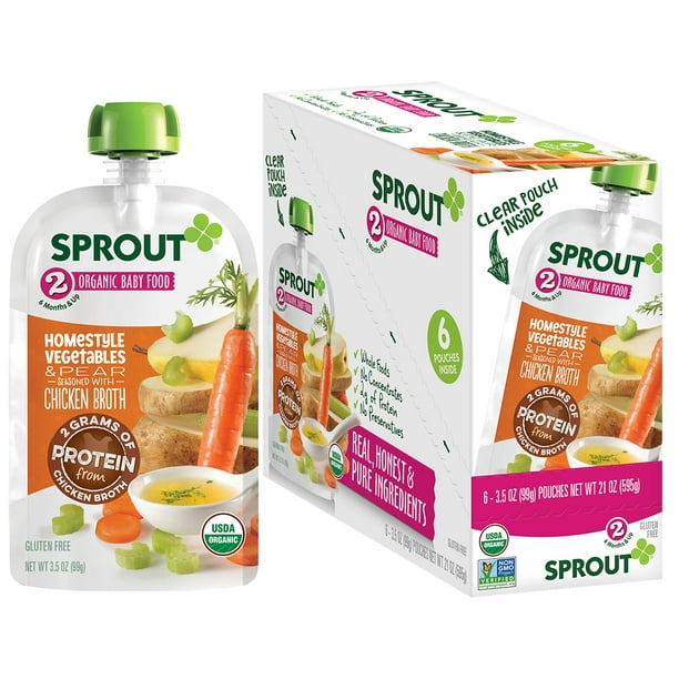 Sprout Organic Baby Food Stage 2 Broth Based Pouches Homestyle