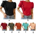 thumbnail image 2 of Minnieouse Camiseta de mujer con volantes de Color sólido Casual suelta Linda blusa para niñas fiesta escolar verano Top elegante ropa de moda Prendas para la parte del cuerpo Azul L Minnieouse AP010896-33, 2 of 5