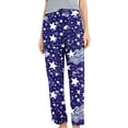 thumbnail image 5 of Domuza Womens Pajamas Pants Casual Soft Comfy Stretch Waist Straight Leg Pj Pants Funny Printed Relaxed Fit Lounge Sleepwear Dark Blue S, 5 of 5