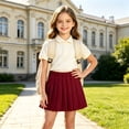 thumbnail image 4 of Abcomgle Girls Pleated Skirt with Built In Safety Shorts Elastic Waist A Line Short Skater School Style Skirt for Big Kids, 4 of 5