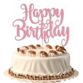 thumbnail image 1 of Adorno para Pastel FmiyunEea Brillante Feliz Cumpleaños Rosa, 1 of 8