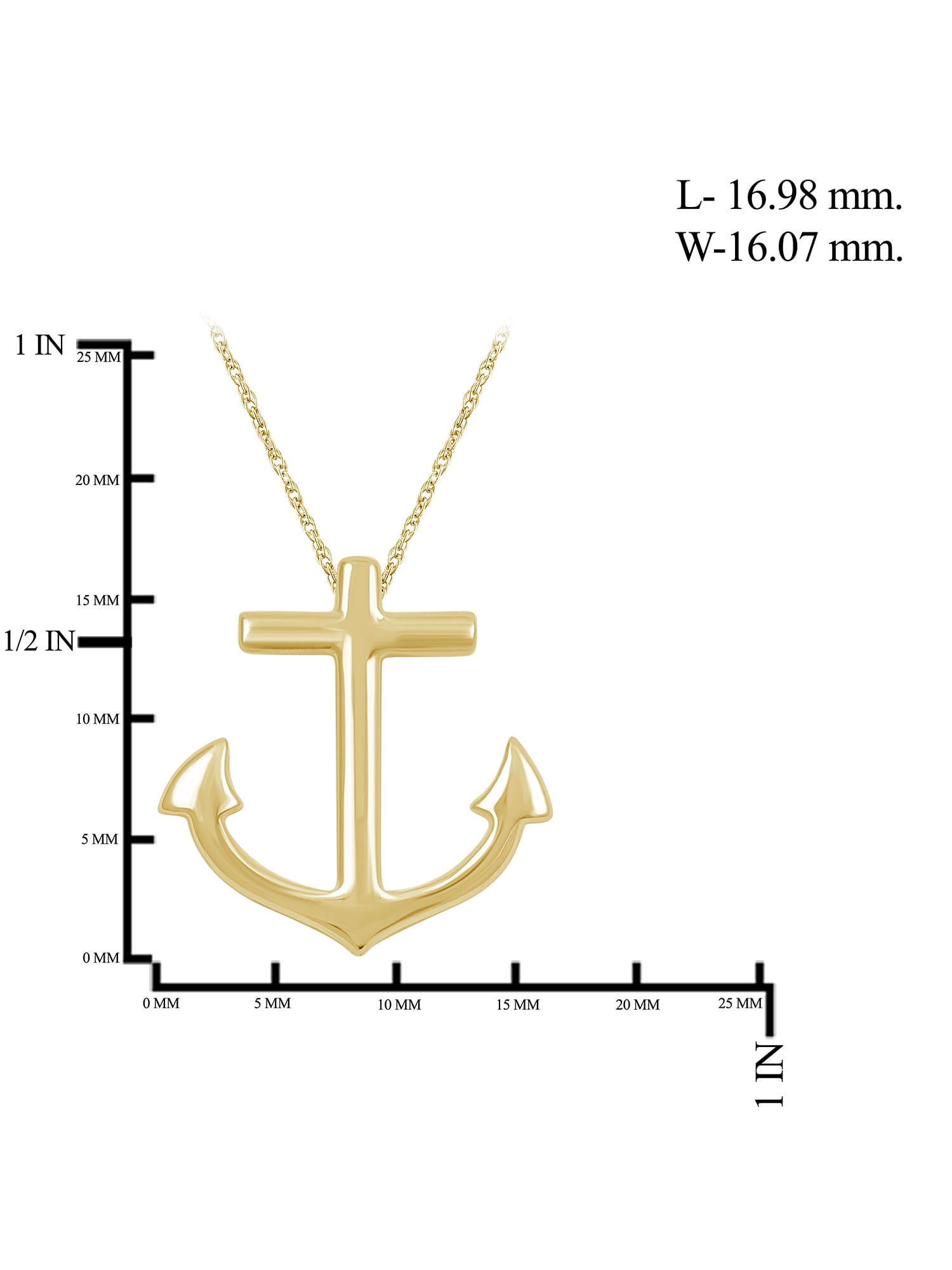 JewelersClub 14K Gold Over Silver Anchor Pendant