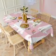thumbnail image 5 of White Dogs and Pioneer Flower Rectangle Tablecloth 60"x120",Waterproof Polyester Rectangle Table Cloth, Wipeable Spillproof Polyester Tablecloth for Dining, Camping, Indoor and Outdoor, 5 of 6