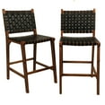 thumbnail image 5 of Carolina Classics Set of 2 Whitney 24"H Leather Barstool in Honey Gold and Black, 5 of 9