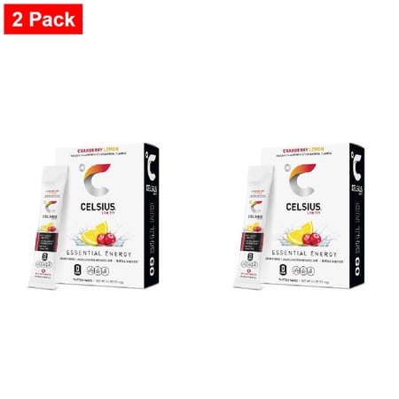 CELSIUS On The Go Powder Sticks Cranberry Lemon Essential Energy - 14pk Sticks
