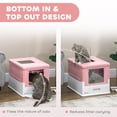 thumbnail image 4 of Top Entry Enclosed Kitty Litter Box with Scoop, Tray, Front Entry, Large Space, Foldable, Portable, Pink, 4 of 6