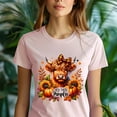 thumbnail image 5 of Hey There Pumpkin Highland Cow Shirt | Cute Fall Sunflower Pumpkin Tee | Autumn Graphic T-Shirt, Navy, Size M, 5 of 6
