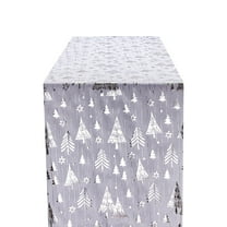 Eolstice Embroidered Christmas Tree Table Runner Cloth, Festive Polyester Dining Decor, Holiday Party Table Setting Decoration Accessory