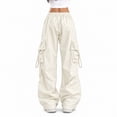 thumbnail image 2 of Womens Cargo Pants Elastic Wide Leg Baggy Pants Workout Sweatpants High Waisted Stretchy Casual Hiking Joggers 3XL, 2 of 3