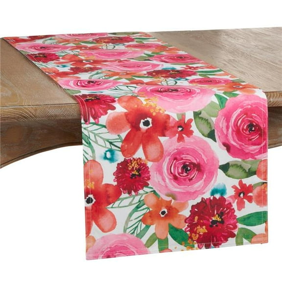 Saro Lifestyle Santa Monica Floral Table Runner