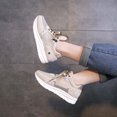 thumbnail image 4 of LSLJS Chaussures Compensées pour Femmes, Mocassins Compensés à Lacets Colorés Chaussures Confortables à une Seule Chaussure, 4 of 8