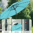 thumbnail image 5 of Autlaycil 10 ft Blue Solar Patio Umbrellas with 32 LED lights for Market Outdoor Pool, Steel Tilt Crank, 5 of 6