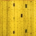 thumbnail image 1 of Ahgly Company Machine Washable Indoor Square Abstract Yellow Contemporary Area Rugs, 6' Square, 1 of 4