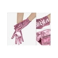 thumbnail image 3 of INSPIRE CHIC Women's Metallic Shiny Shimmer Full Finger Wrist Length Gloves for Party Costume 1 Pair One Size Pink, 3 of 6