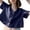 Dark Blue, variant on Women's Summer Tops Loose Fit Linen Cotton Short Sleeve Crop Blouse Breathable Lightweight Basic For Daily Wear