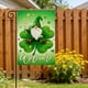 thumbnail image 1 of Decoraciones para el Día de San Patricio, Accesorios para el Día de San Patricio, Regalos para el Día de San Patricio. Bandera de jardín de doble cara con diseño de "Feliz Día de San Patricio", bander, 1 of 6